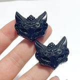 Black Obsidian Fox Face Carving Wholesale - Wholesale Crystals