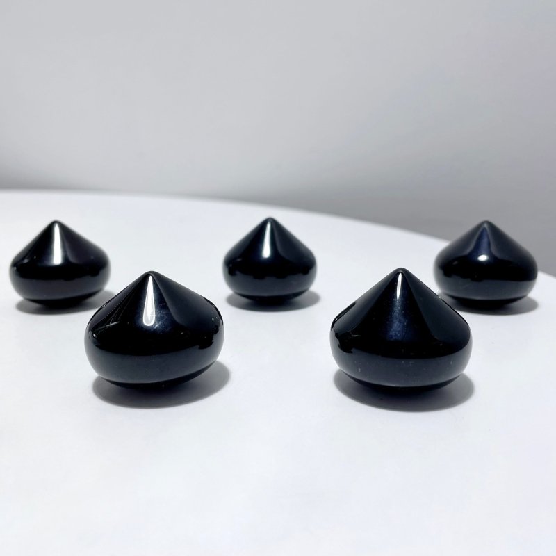 Black Obsidian Garlic Shape Carving Wholesale - Wholesale Crystals