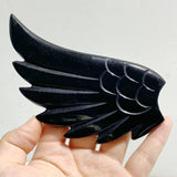 Black Obsidian Heart Wing Carving With Stand -Wholesale Crystals