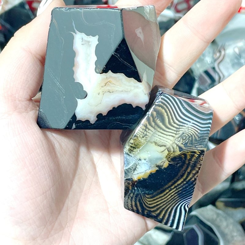Black Stripe Agate Free Form Wholesale - Wholesale Crystals
