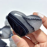 Black Stripe Agate Mixed Quartz Heart Wholesale - Wholesale Crystals