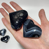 Black Stripe Agate Stone Heart Wholesale -Wholesale Crystals