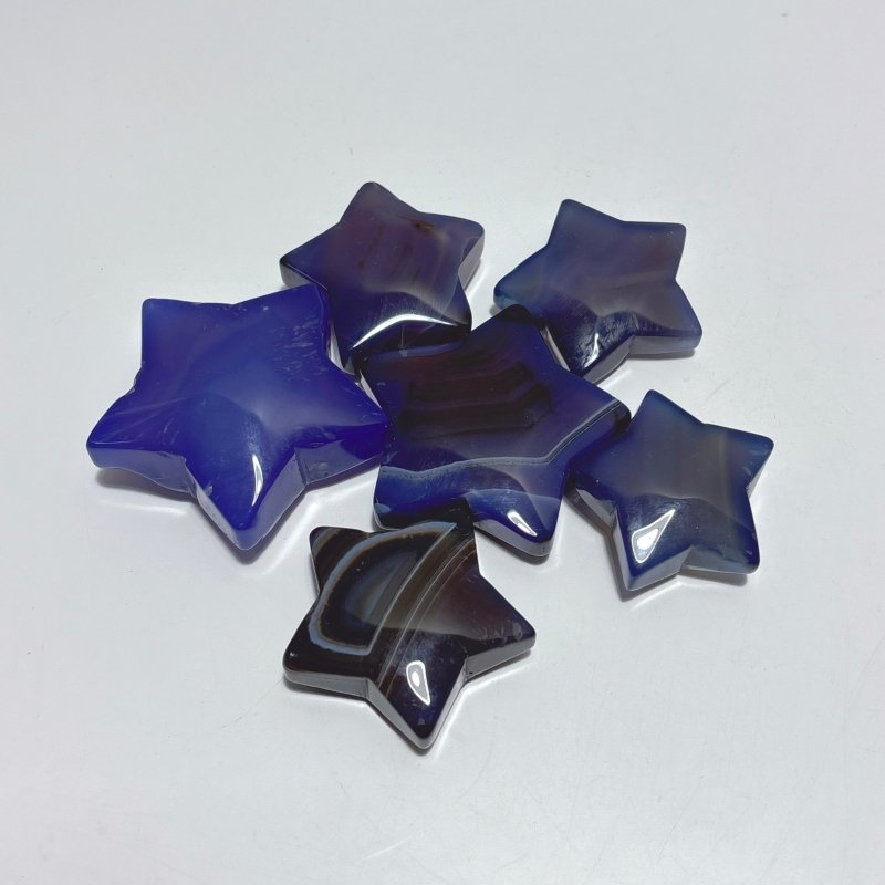 Blue Dyed Agate Moon & Star Wholesale - Wholesale Crystals