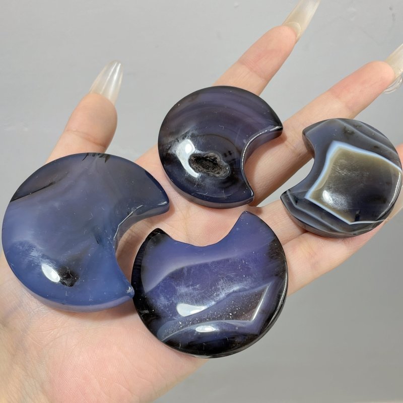 Blue Dyed Agate Moon & Star Wholesale - Wholesale Crystals