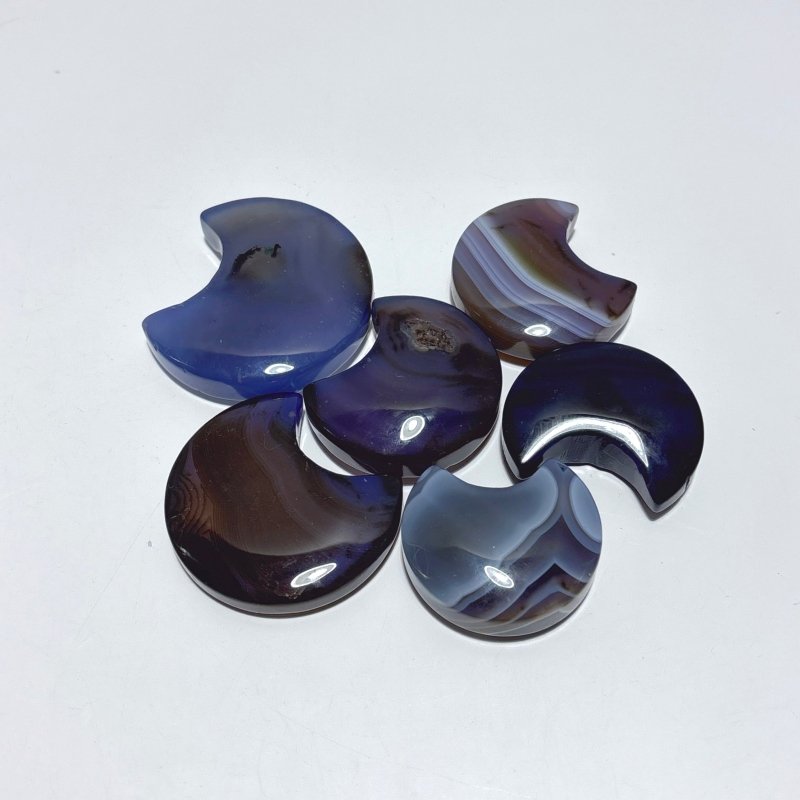 Blue Dyed Agate Moon & Star Wholesale - Wholesale Crystals