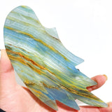 Blue Onyx Angel Wing Carving With Stand - Wholesale Crystals