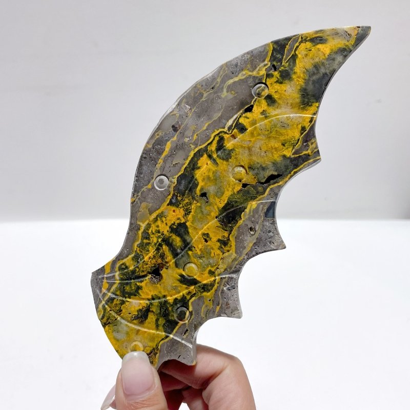 Bumble Bee Jasper Flying Dragon Wing With Stand - Wholesale Crystals