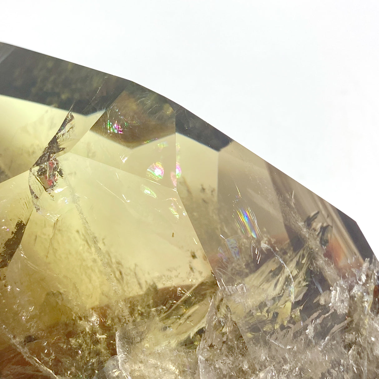 Unique Citrine Tower Point With Rainbow