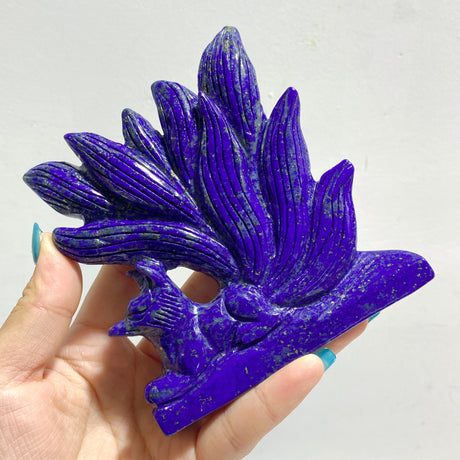 5 Pieces Lapis Lazuli Nine-tailed Fox Carving