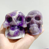 14 Pieces Chevron Amethyst Skull Carving