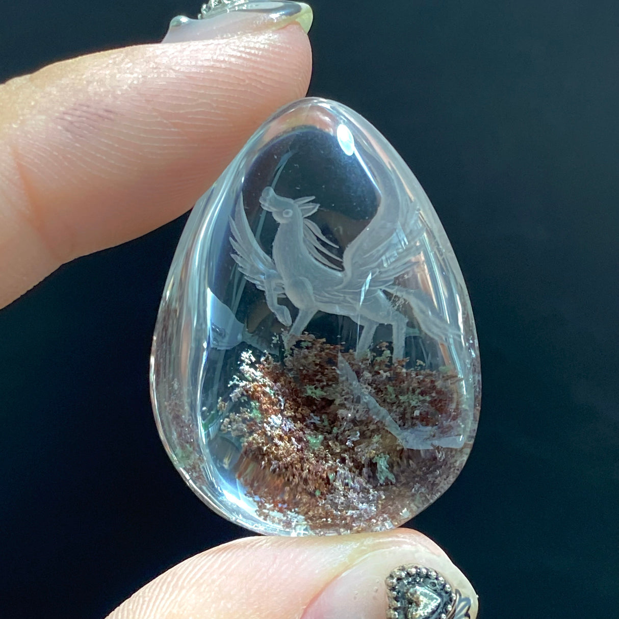 5 Pieces Pegasus Garden Quartz Inner Scene Carving