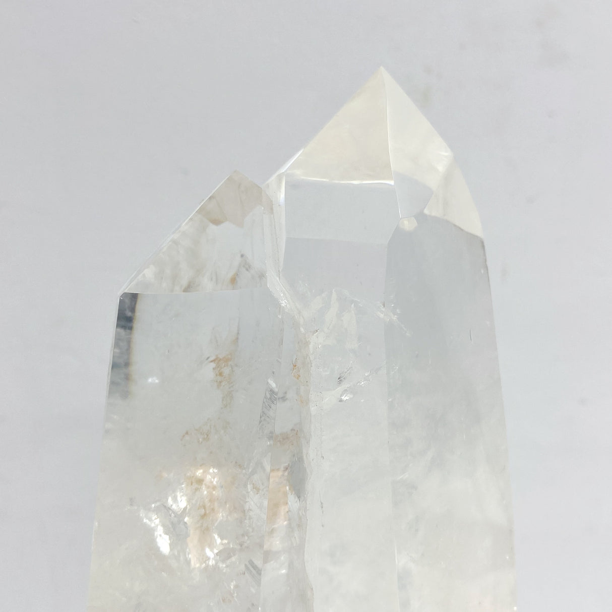 Large Clear Quartz Double Point Raw Bottom With Stand