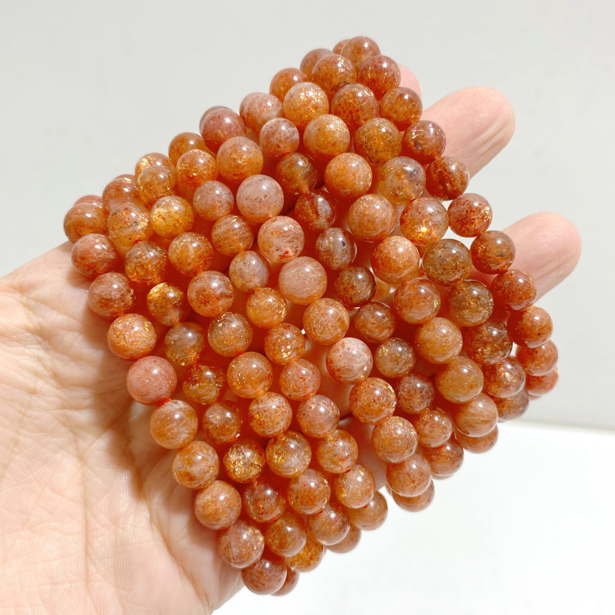 9 Pieces High Quality Sunstone Bracelets For Collection