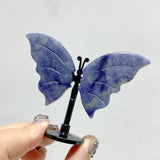 Small Blue Aventurine Butterfly Carving With Stand Wholesale