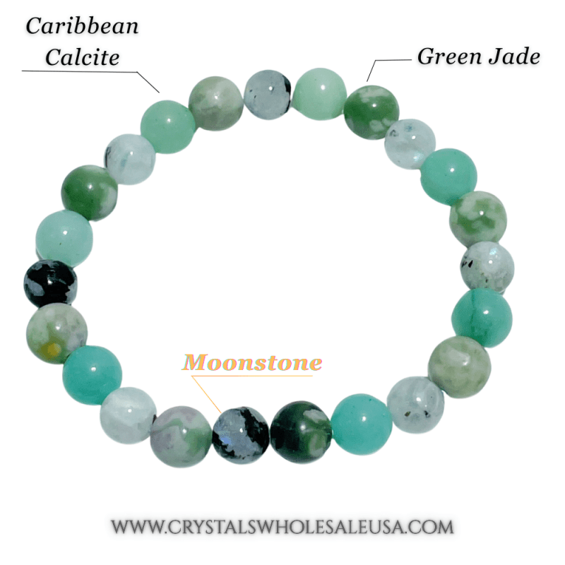 Caribbean Calcite Indian Moonstone DIY Bracelet Wholesale Original Design - Wholesale Crystals