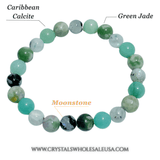 Caribbean Calcite Indian Moonstone DIY Bracelet Wholesale Original Design - Wholesale Crystals