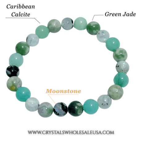 Caribbean Calcite Indian Moonstone DIY Bracelet Wholesale Original Design - Wholesale Crystals