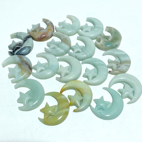 Caribbean Calcite Star Moon Carving Wholesale - Wholesale Crystals