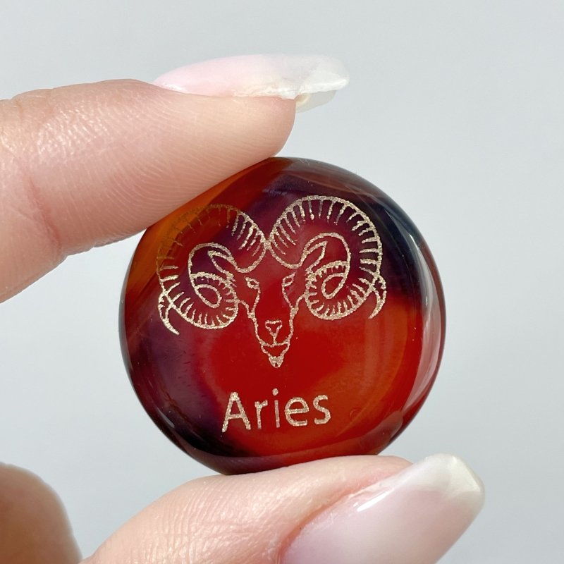 Carnelian 12 Zodiac Small Round Slices DIY Accessories - Wholesale Crystals