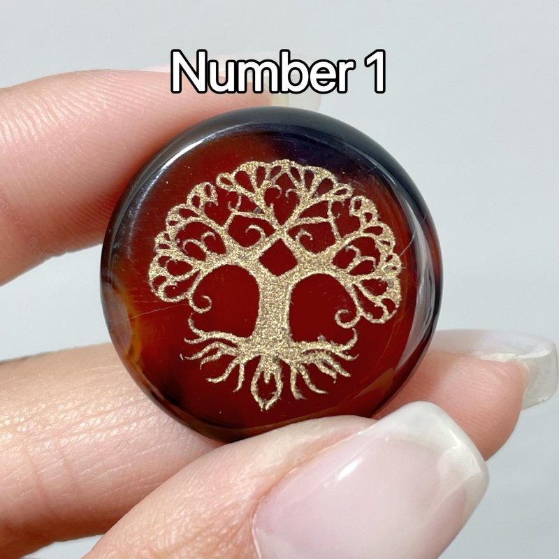 Carnelian Tree of Life Small Round Slices DIY Accessories - Wholesale Crystals