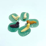 Caterpillar On Leaf Mini Carving Wholesale Tiger Eye Rose Quartz - Wholesale Crystals