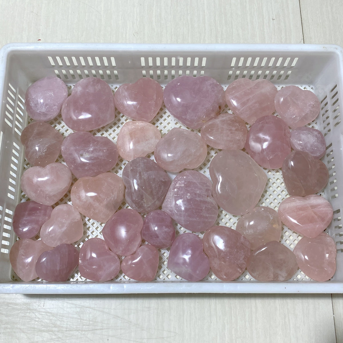 33 Pieces Large Rose Quartz Heart (Sea Freight Only)