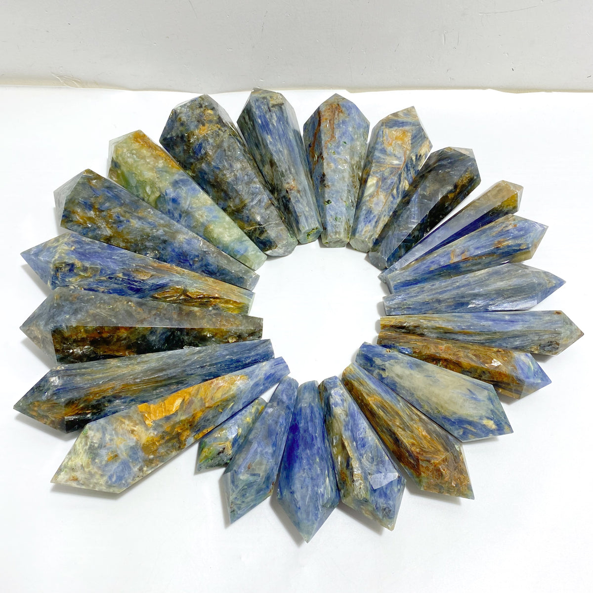 22 Pieces Blue Kyanite Mixed Quartz Magic Scepter Wand Closeout