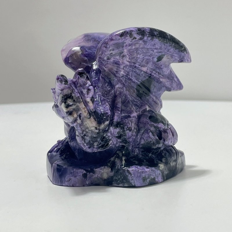 Charoite Flying Dragon Skull Carving #3 - Wholesale Crystals