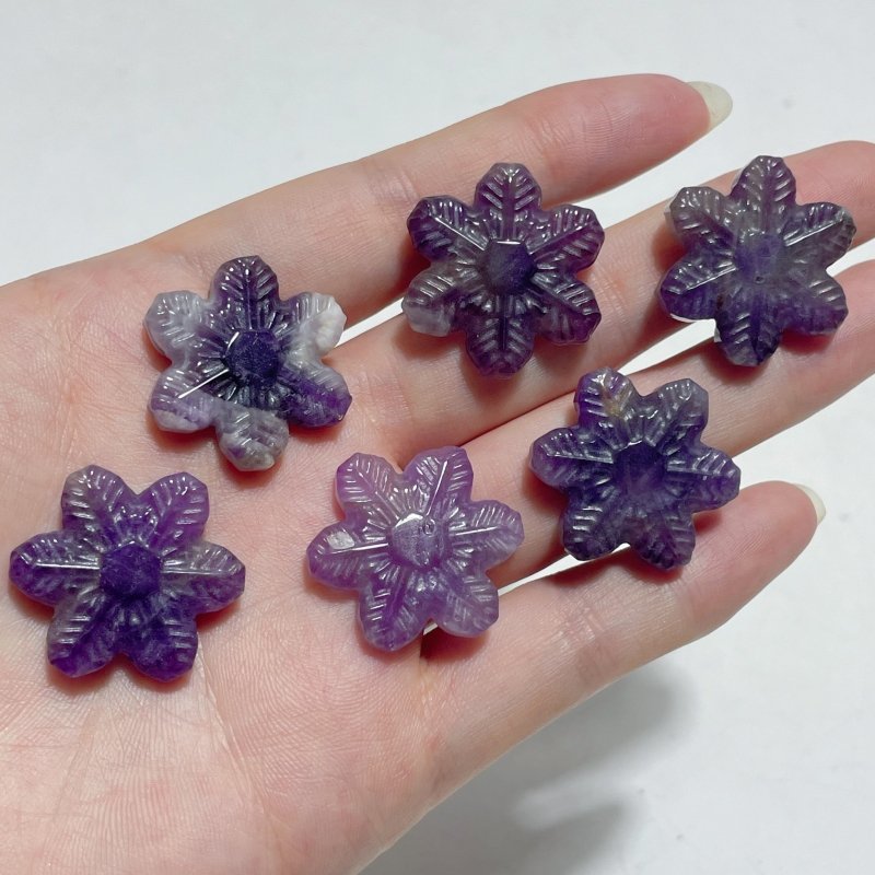 Chevron Amethyst Snowflake Carving Wholesale - Wholesale Crystals