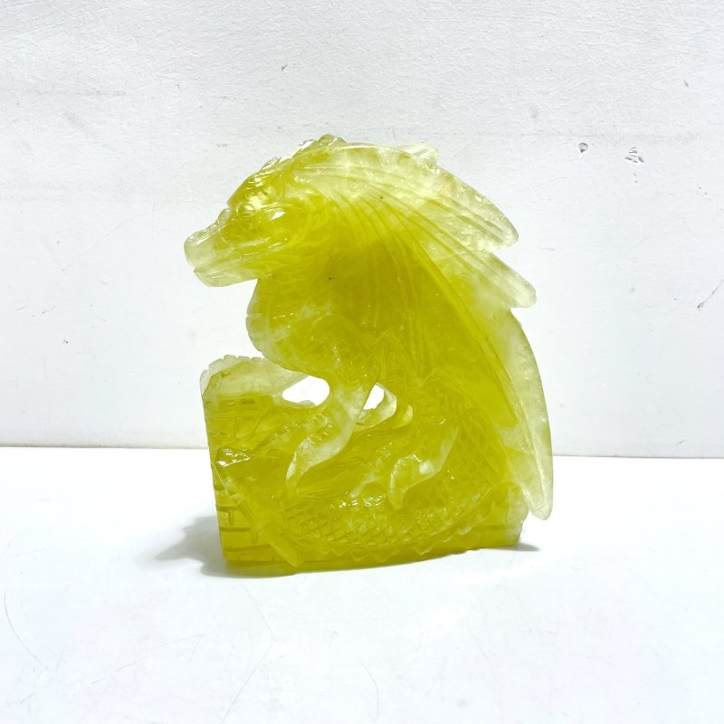 Citrine Flying Dragon Castle Carving - Wholesale Crystals