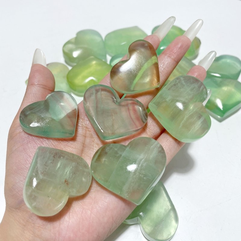 Clear Green Fluorite Heart Wholesale - Wholesale Crystals