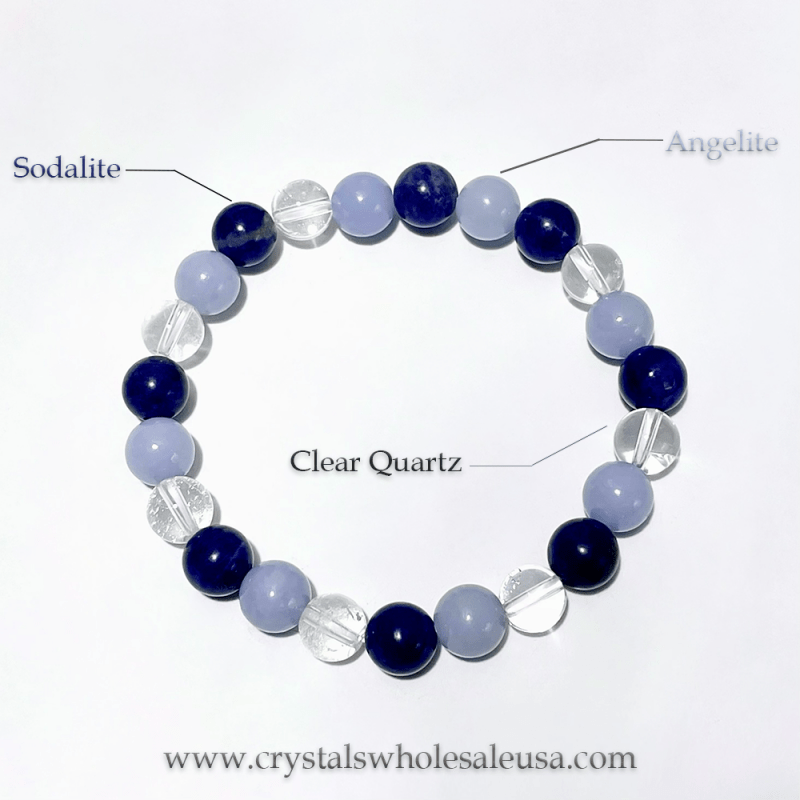 Clear Quartz Angelite Sodalite Bracelet Wholesale (Etsy Best - Selling Item) - Wholesale Crystals