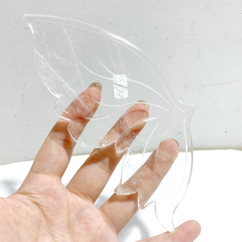 Clear Quartz Butterfly Wing Carving With Stand -Wholesale Crystals