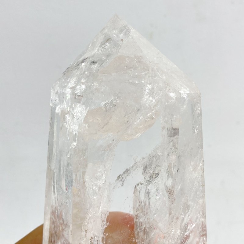 Clear Quartz Point Raw Bottom With Stand -Wholesale Crystals