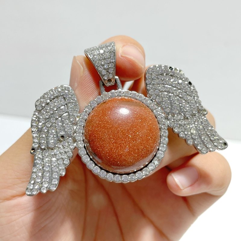 Clearance(defect) - 10 Types Wing Pendants Wholesale Amethyst Chevron Green Aventurine Tiger Eye - Wholesale Crystals