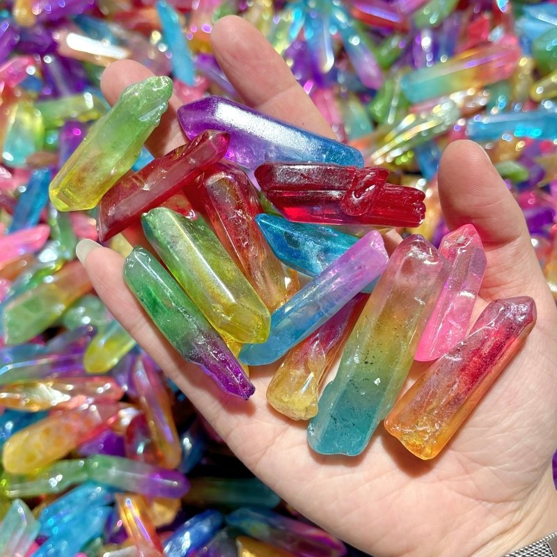 Colorful Aura Clear Quartz Points Wholesale - Wholesale Crystals