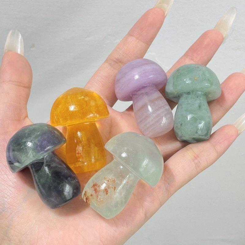 Colorful Fluorite Mushroom Carving Wholesale - Wholesale Crystals