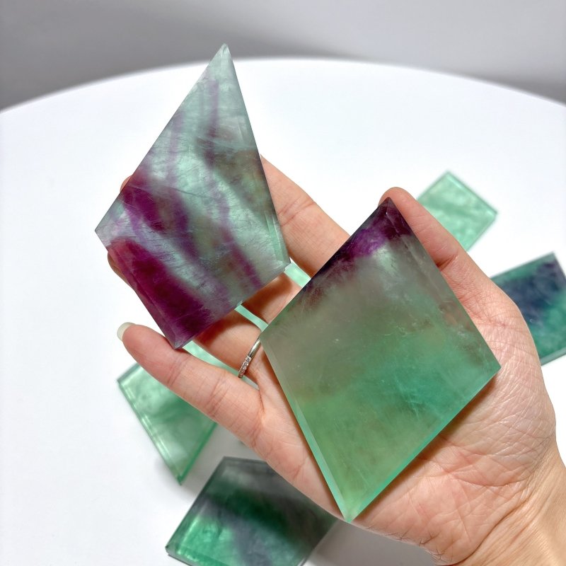 Colorful Fluorite Rhombus Shaped Carving Wholesale - Wholesale Crystals