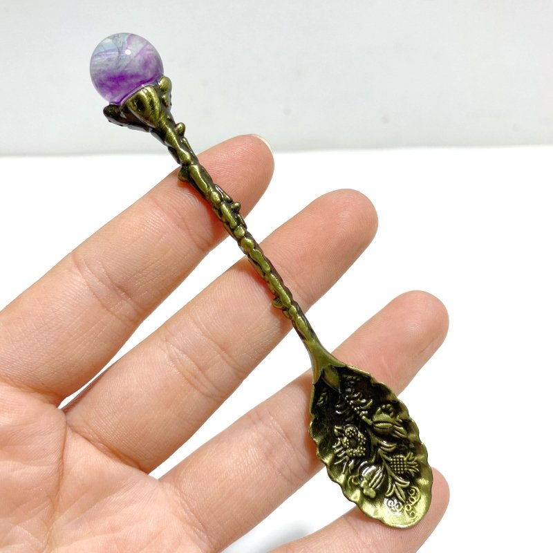 Colorful Fluorite Sphere Coffee Spoon Wholesale - Wholesale Crystals