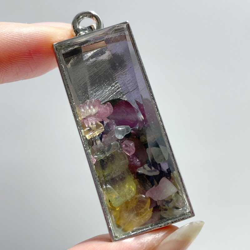 Colorful Tourmaline Gravel Chips Car Pendant Wholesale - Wholesale Crystals