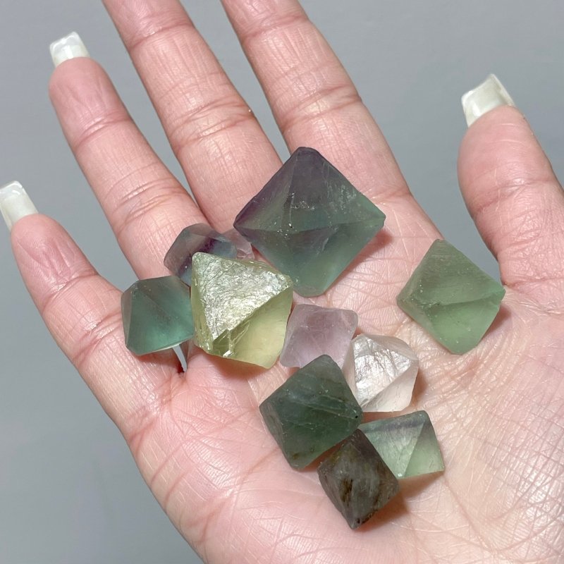 Colourful Fluorite Raw Octahedron Gift Box Wholesale Shrink Wrap Packaging - Wholesale Crystals