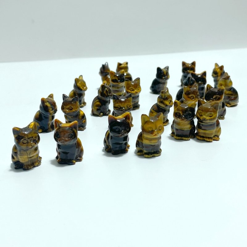 Cute Tiger Eye Cat Crystal Carving Wholesale - Wholesale Crystals