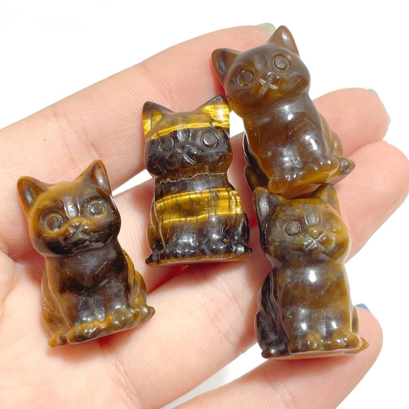 Cute Tiger Eye Cat Crystal Carving Wholesale - Wholesale Crystals