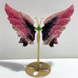 Rhodonite Mixed Quartz Butterfly Wing With Stand Wholesale (No.19-23)