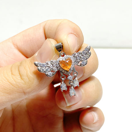 Beautiful Sunstone Heart Wing Pendants Wholesale
