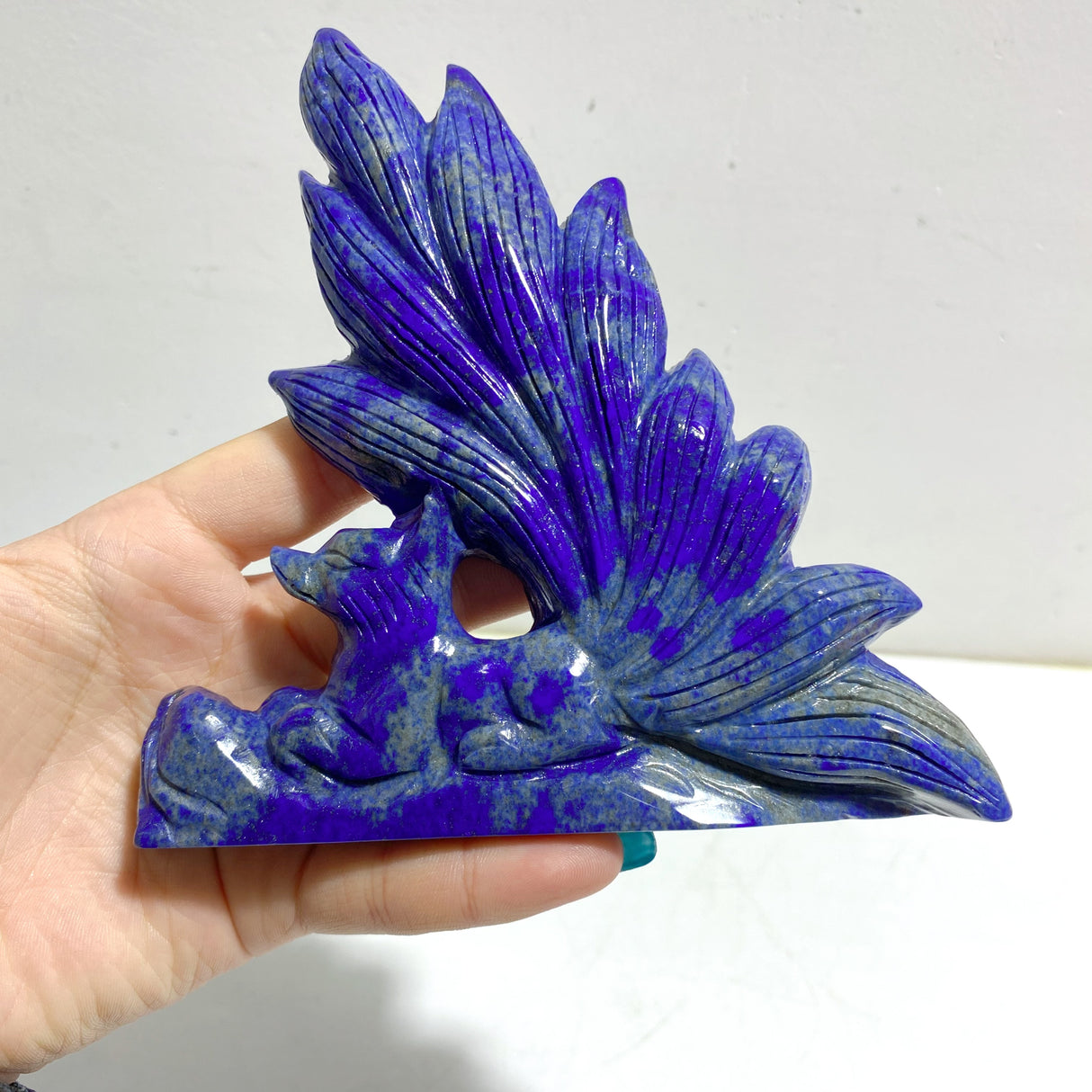 5 Pieces Lapis Lazuli Nine-tailed Fox Carving