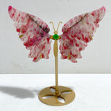 Rhodonite Mixed Quartz Butterfly Wing With Stand Wholesale (No.13-18)