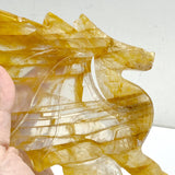 Hematoid Quartz Golden Fire Quartz Flying Dragon Carving With Stand