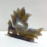 Geode Agate Druzy Nine-tailed Fox Carving #15