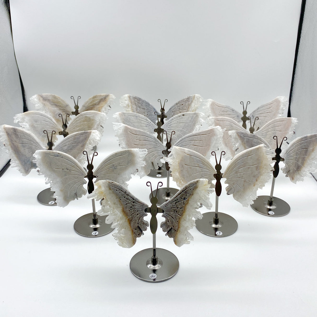 Clear Quartz Cluster Butterfly Wing With Stand Wholesale